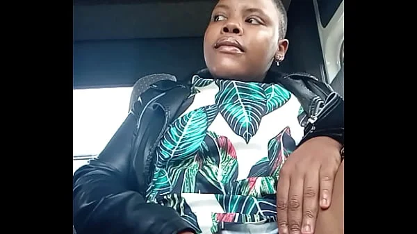 Chubby bitch playing with her pussy in a public taxi